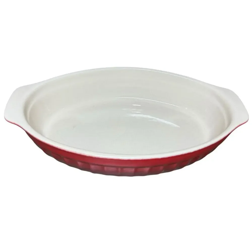 Cerutil Stoneware Gres Culinaire Casserole Dish Red Oval Baking Portugal 7x11.5